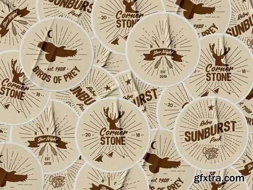 Vintage Glory Sunburst Vector Set