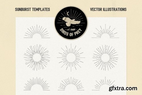 Vintage Glory Sunburst Vector Set