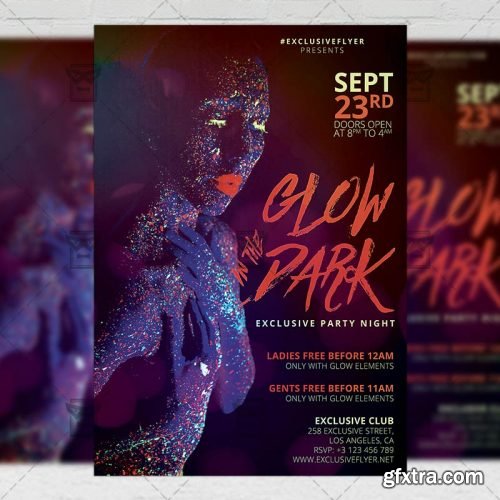 Glow in the Dark Flyer - Club A5 Template