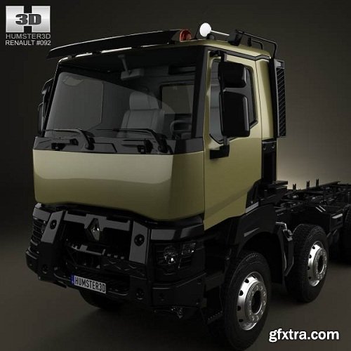 Renault K430 Chassis Truck 4axis 2013 3D Model