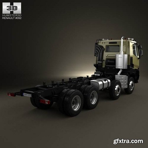 Renault K430 Chassis Truck 4axis 2013 3D Model