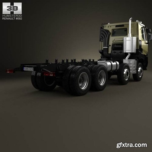 Renault K430 Chassis Truck 4axis 2013 3D Model