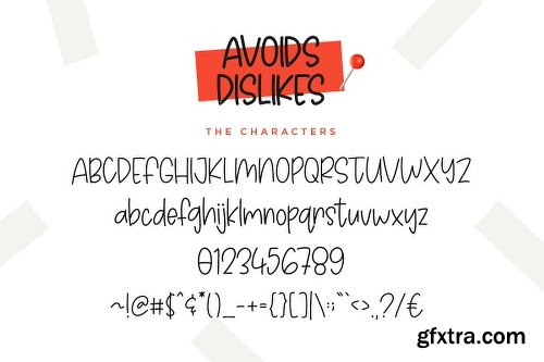 CreativeMarket Avoids Dislikes | 3 Handmade Font 3139545