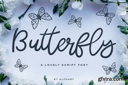 CreativeMarket Butterfly A Lovely Script Font 3138694