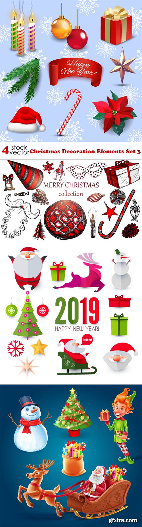 Vectors - Christmas Decoration Elements Set 3