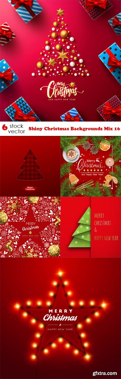 Vectors - Shiny Christmas Backgrounds Mix 16