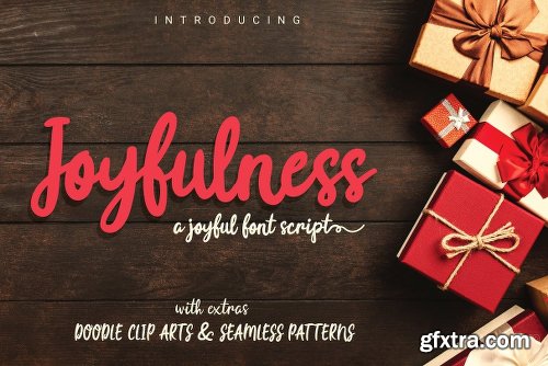 CreativeMarket Joyfulness Script Font with Extras 3129662