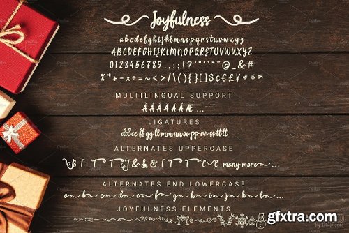 CreativeMarket Joyfulness Script Font with Extras 3129662