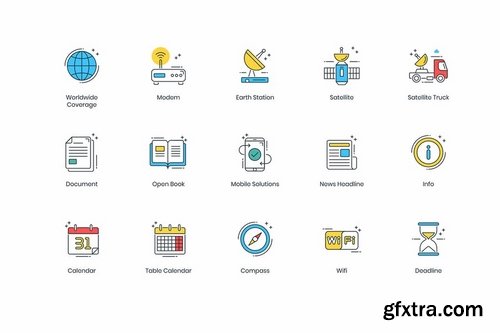 70 Communication & Media Modern Icons