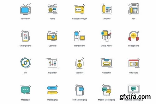 70 Communication & Media Modern Icons