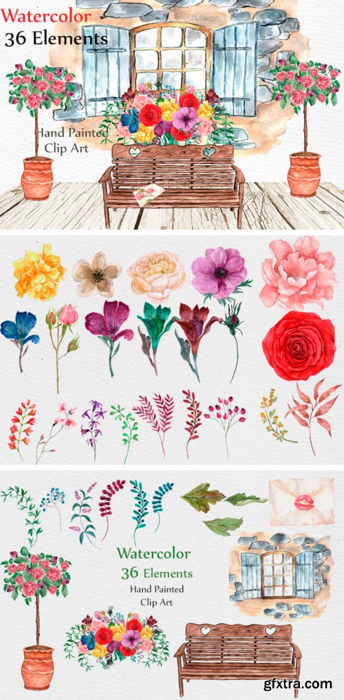 Creativefabrica - Watercolor Wedding Clipart 489771