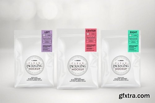 Clear Foil Sachet Packaging Mockup