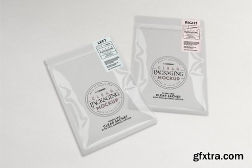 Clear Foil Sachet Packaging Mockup