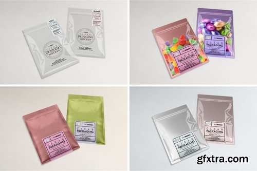 Clear Foil Sachet Packaging Mockup