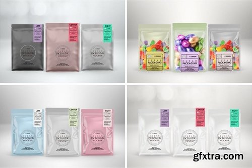 Clear Foil Sachet Packaging Mockup