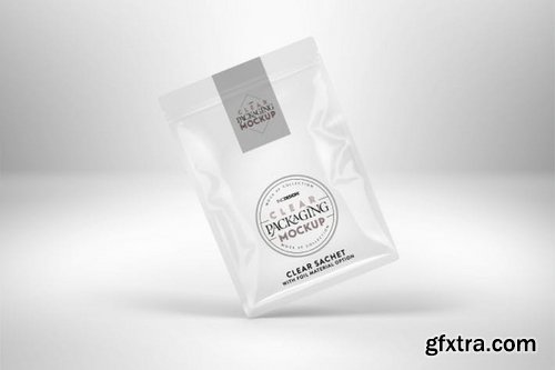 Clear Foil Sachet Packaging Mockup