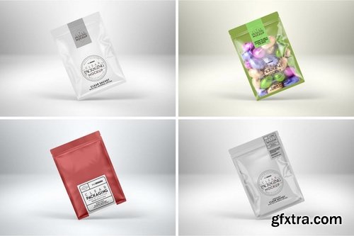 Clear Foil Sachet Packaging Mockup