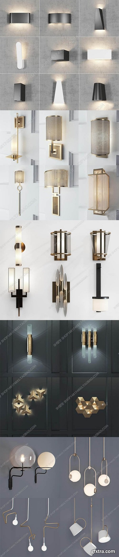 Wall Light Collection 02 3d Models