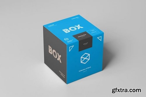 Carton Box Mockup 100x100x100 & Wrapper