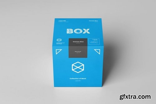 Carton Box Mockup 100x100x100 & Wrapper