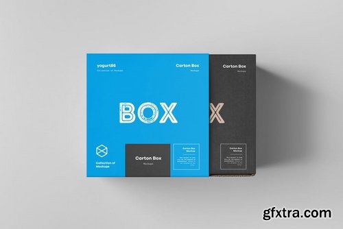 Carton Box Mockup 100x100x100 & Wrapper