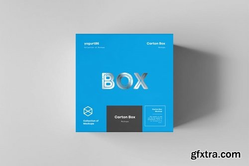 Carton Box Mockup 100x100x100 & Wrapper