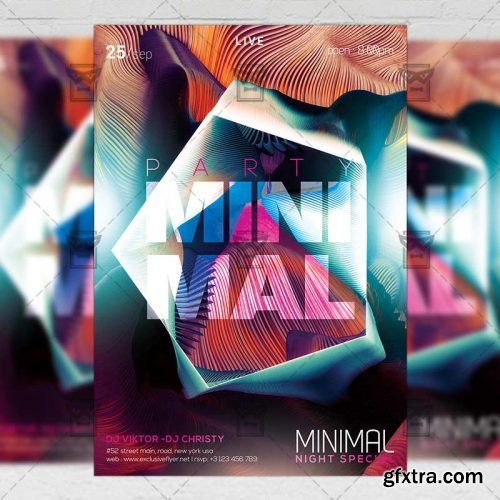 Minimal Party Flyer - Club A5 Template