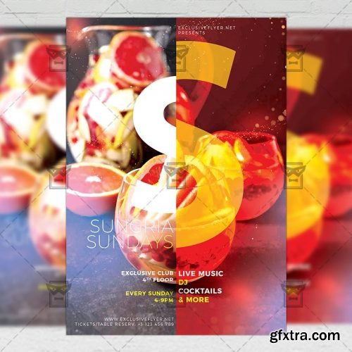 Sangria Sundays - Club A5 Flyer Template