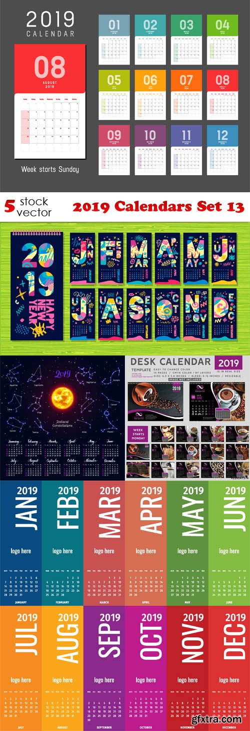 Vectors - 2019 Calendars Set 13
