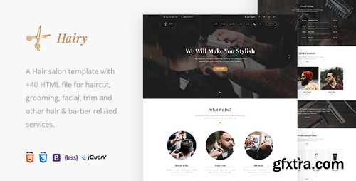 ThemeForest - Hairy v1.0 - Barbershop & Hair Salon HTML Template - 21096959