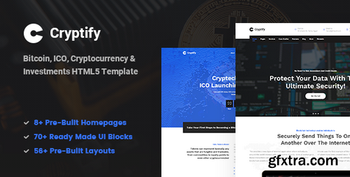 ThemeForest - Cryptify v1.0 - Responsive Bitcoin, Cryptocurrency and Investments HTML Template - 22662788