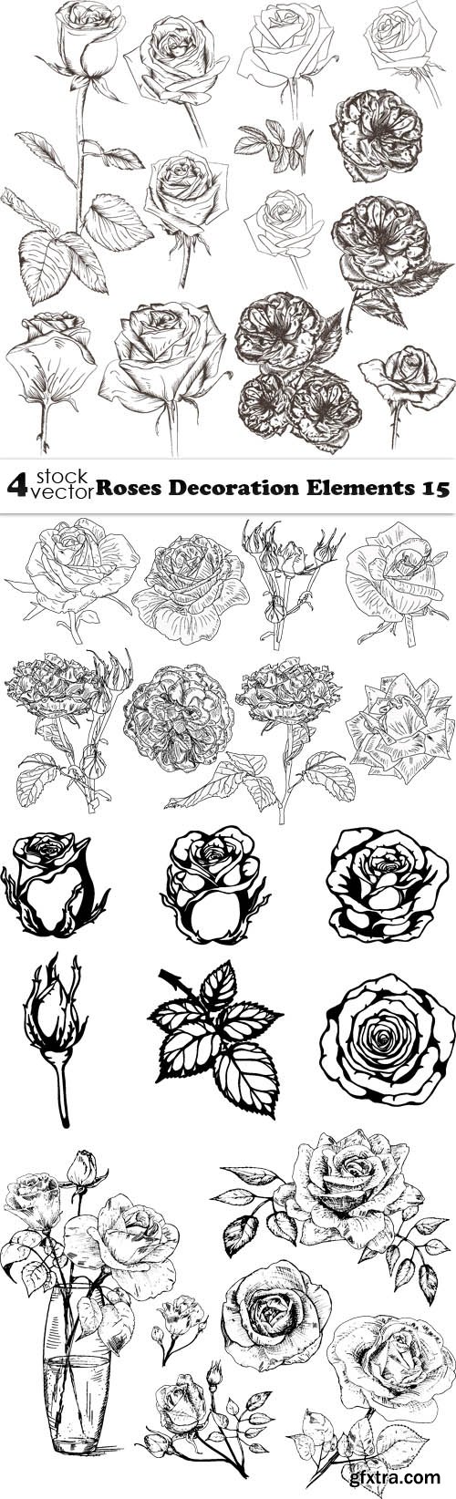 Vectors - Roses Decoration Elements 15