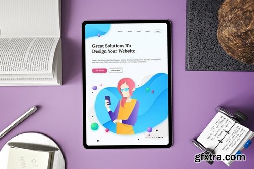 iPad Pro in Studio by QalebStudio on Envato Elements