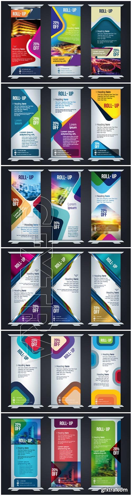 Vertical roll up design template for corporate business