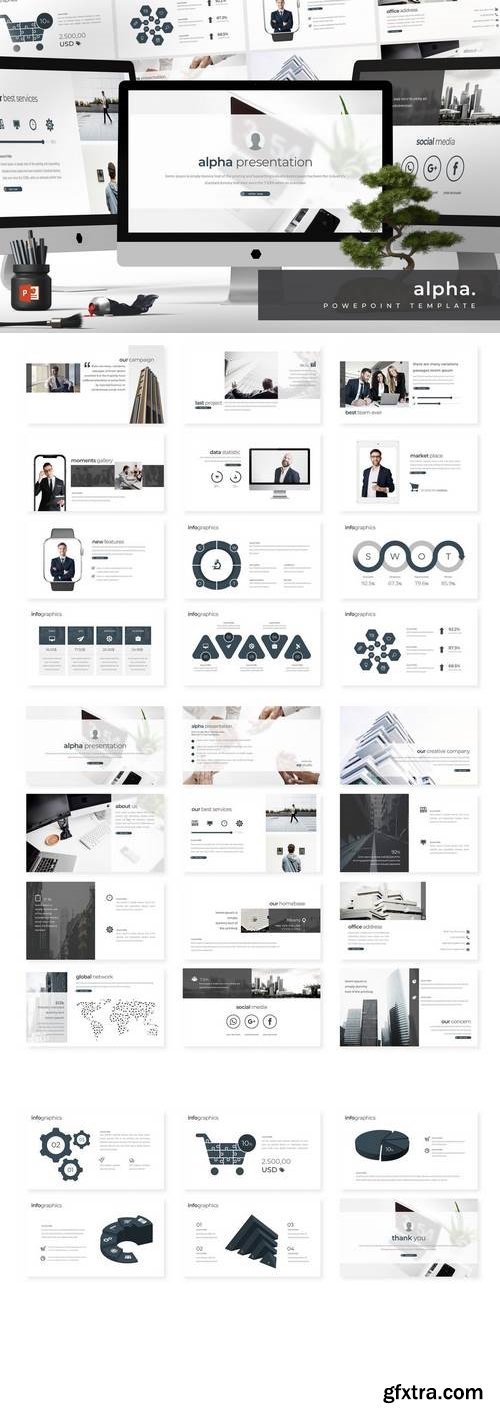 Alpha - Powerpoint, Keynote, Google Sliders Templates