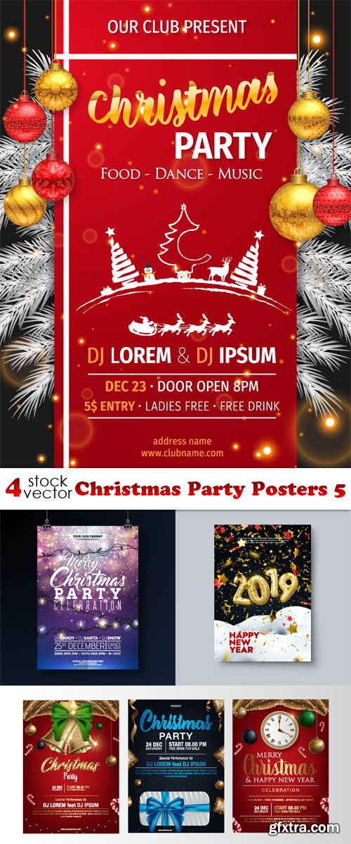 Vectors - Christmas Party Posters 5