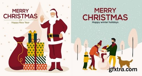 Holiday greeting cards, Happy Holidays banners