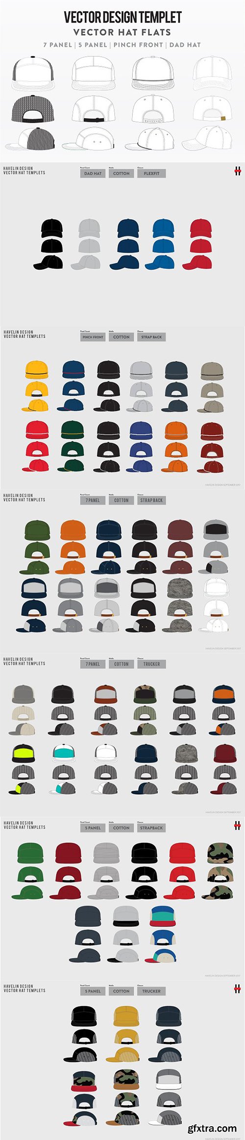 CreativeMarket - 63 Vector Hat Flats - Bundle Pack 2714824