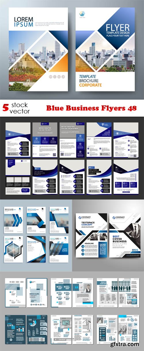 Vectors - Blue Business Flyers 48