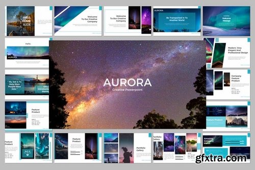 Aurora Powerpoint Keynote and Google Slide Templates