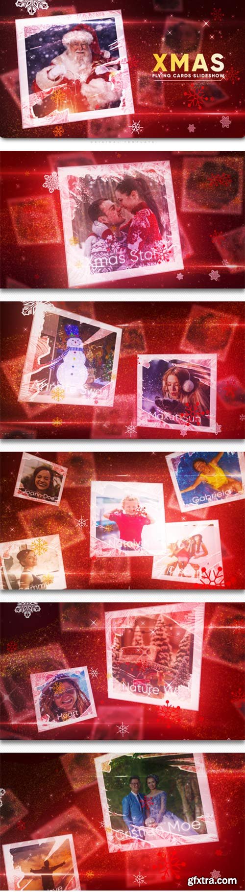 Videohive- Christmas Flying Cards Slideshow - 22783786