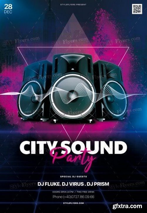 City Sound Party PSD Flyer Template