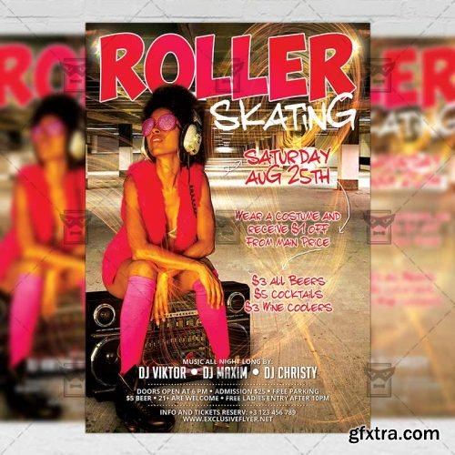 Roller Skating Flyer - Club A5 Template