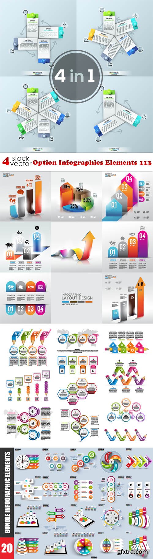 Vectors - Option Infographics Elements 113