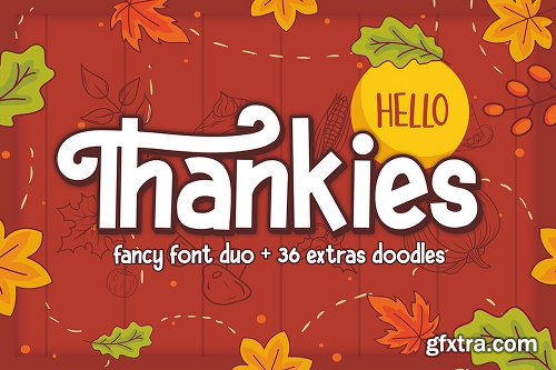 FontBundles  Hello Thankies Font Family - 2  Fonts