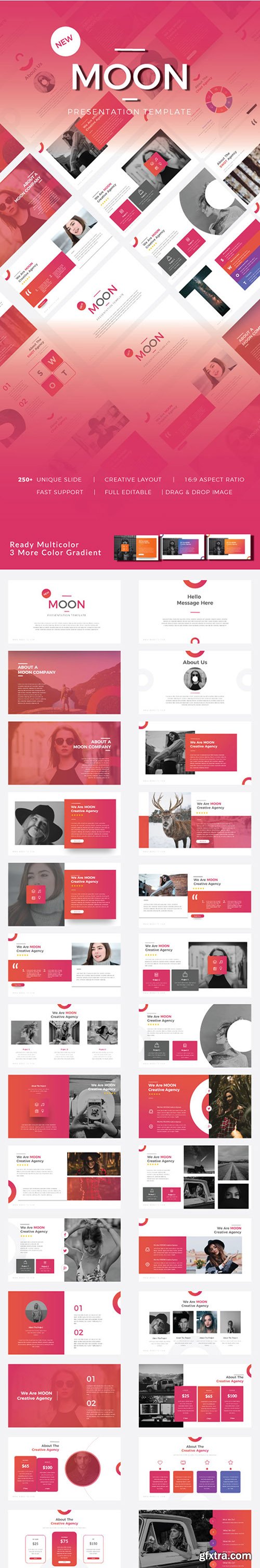 Moon Powerpoint Template, Keynote and Google Sliders