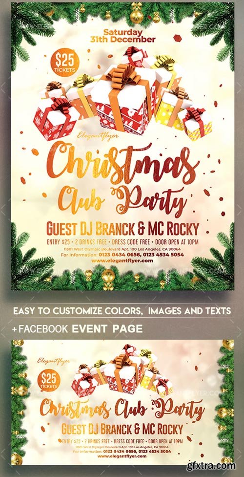 Christmas Club Party V1 2018 Flyer PSD Template