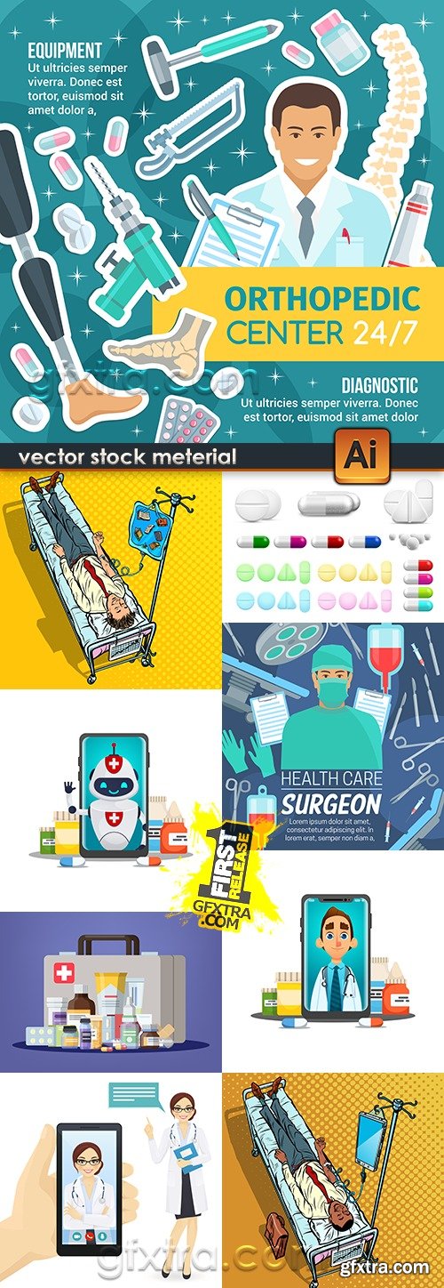 Medicine professional dignostic and equipment illustration 5