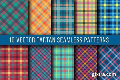 10 Vector Tartan Seamless Patterns