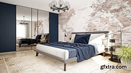 Modern Bedroom Interior Scene 21